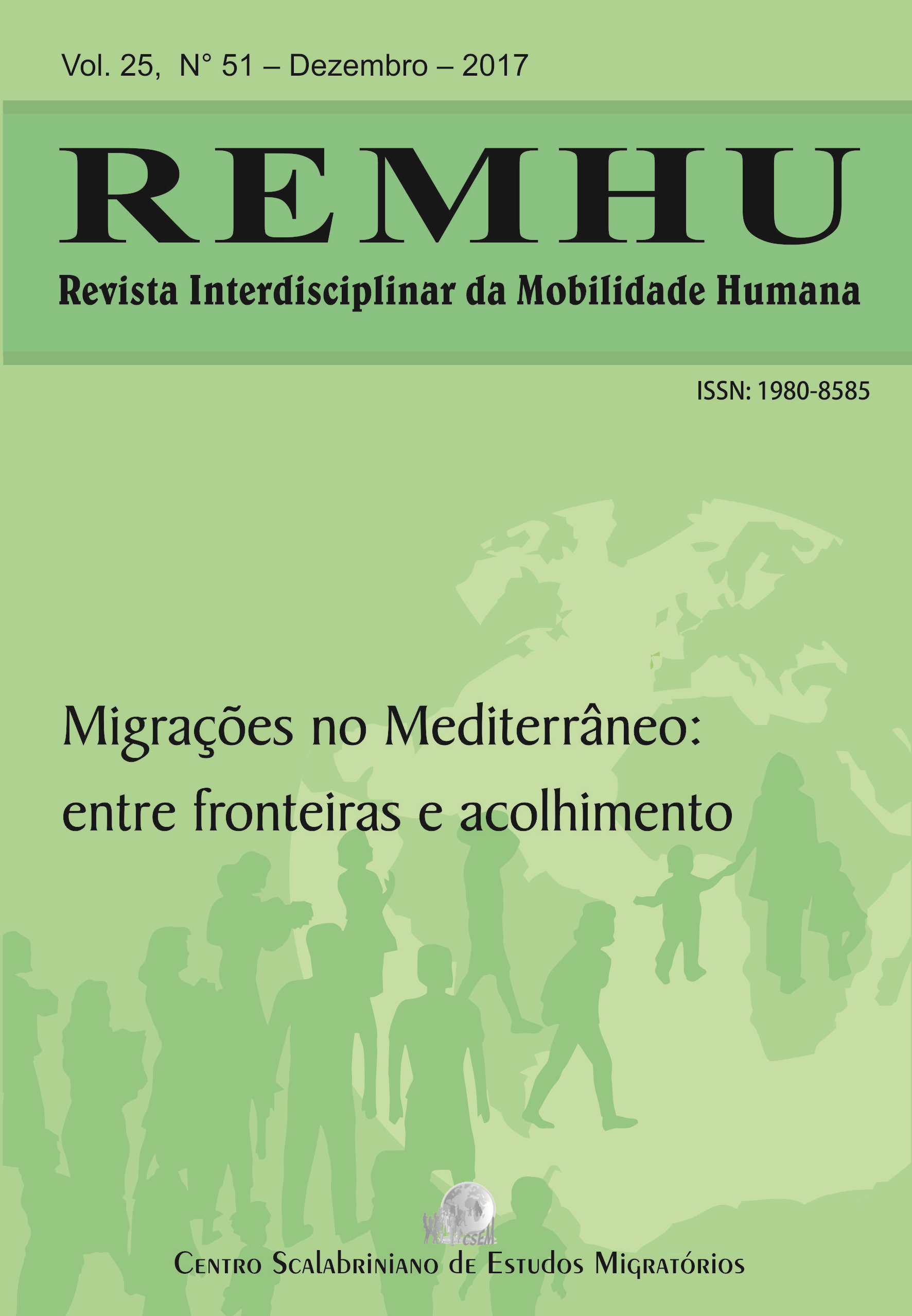					Visualizar v. 25 n. 51 (2017): Migrações no Mediterrâneo: entre fronteiras e acolhimento
				