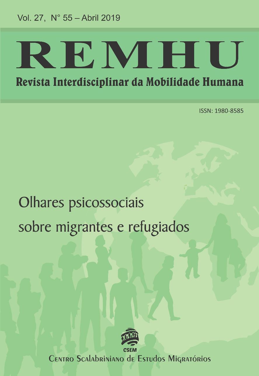 					Visualizar v. 27 n. 55 (2019): Olhares psicossociais sobre migrantes e refugiados
				