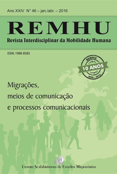 					Visualizar v. 24 n. 46 (2016): REMHU: "Migrações, meios de comunicação e processos comunicacionais"
				
